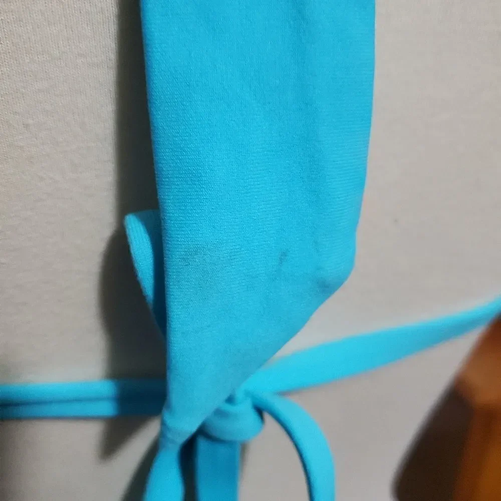 BECCA Blue Button Accented Bikini Set Size Medium